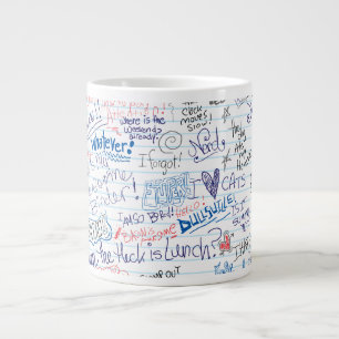 Totally Fun Art Goofy School Doodles Large Coffee Mug
