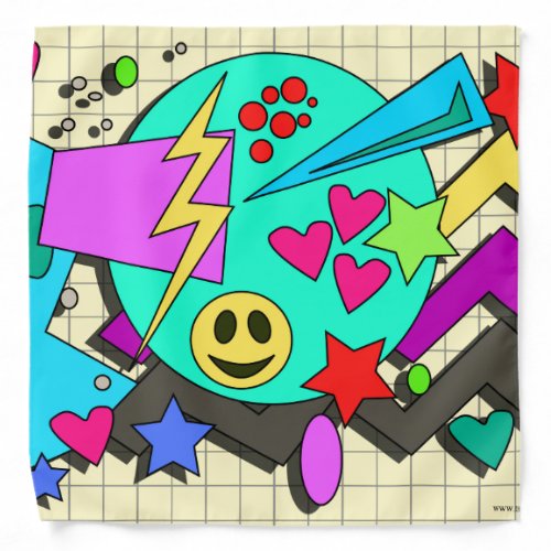 Totally Fun Comic Nineties Abstract Art Bandana