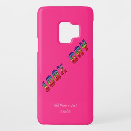 Totally Gay Pride Rainbow Typography Add Name Case-Mate Samsung Galaxy S9 Case