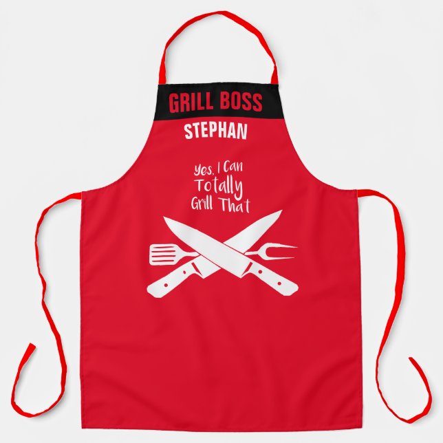 Totally Grill That Custom Funny BBQ Chef Apron (Front)