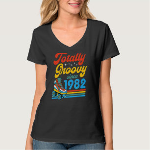 Totally Groovy Since 1982 Retro Roller Skate Birth T-Shirt