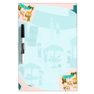 Totally Groovy Tiki Party Time Retro Fun Art Dry Erase Board