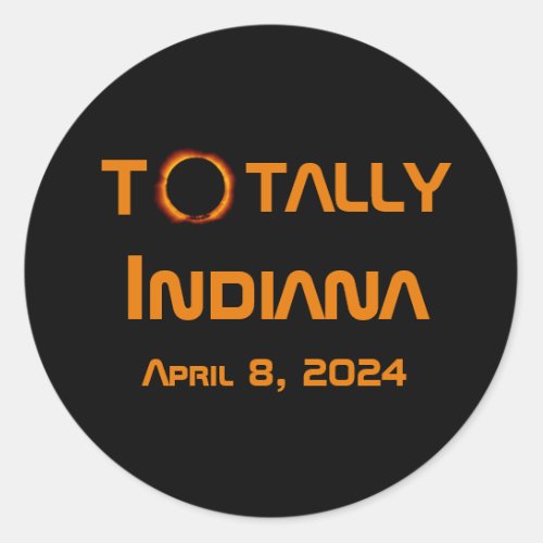 Totally Indiana 2024 Solar Eclipse Classic Round Sticker