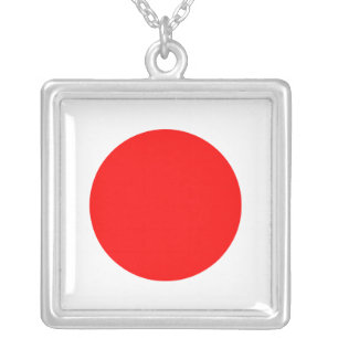 Totally Japanese Flag Silver Plated Necklace
