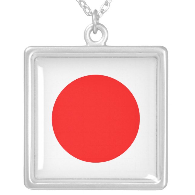 Totally Japanese Flag Silver Plated Necklace (Front)