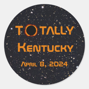 Totally Kentucky 2024 Solar Eclipse Classic Round Sticker