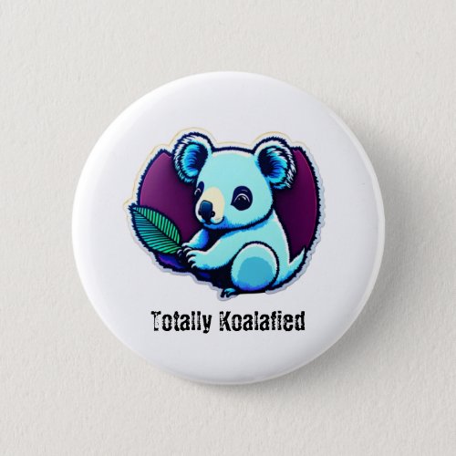 Totally Koalafied Koala  Button