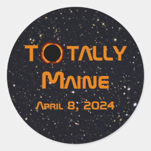Totally Maine 2024 Solar Eclipse Classic Round Sticker