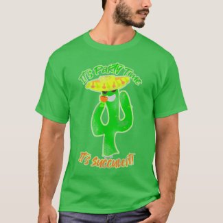 Totally Neon Succulent Party Time Cactus Cartoon