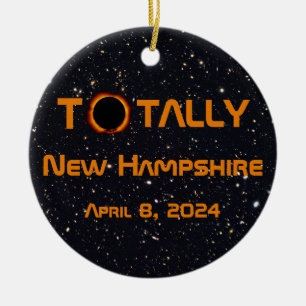 Totally New Hampshire 2024 Solar Eclipse Ceramic Ornament