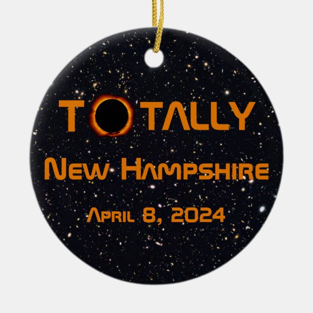 Totally New Hampshire 2024 Solar Eclipse  Ceramic Ornament (Front)