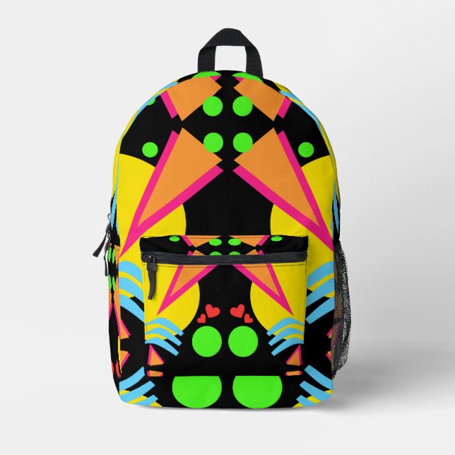 Totally New Wave Eighties Printed Backpack (Front)