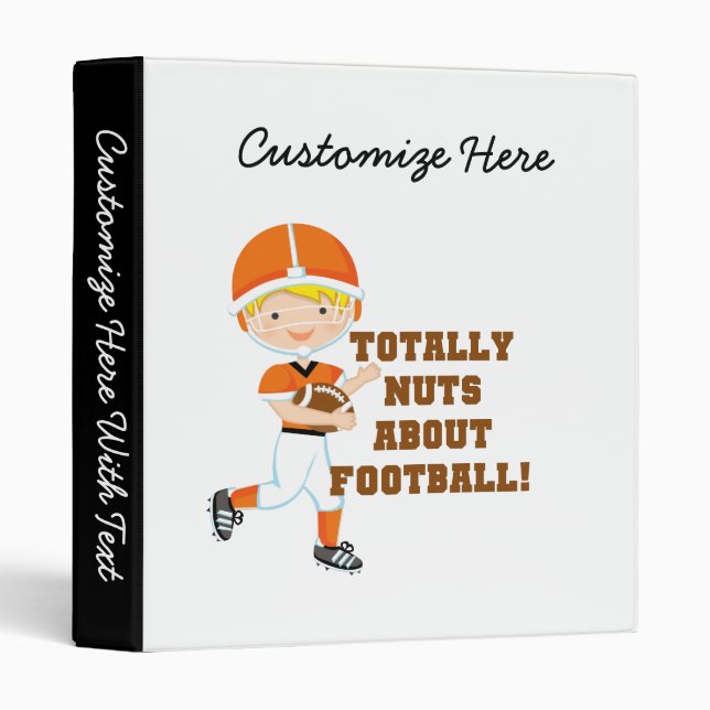 Totally Nuts About Football 3 Ring Binder (Front/Spine)