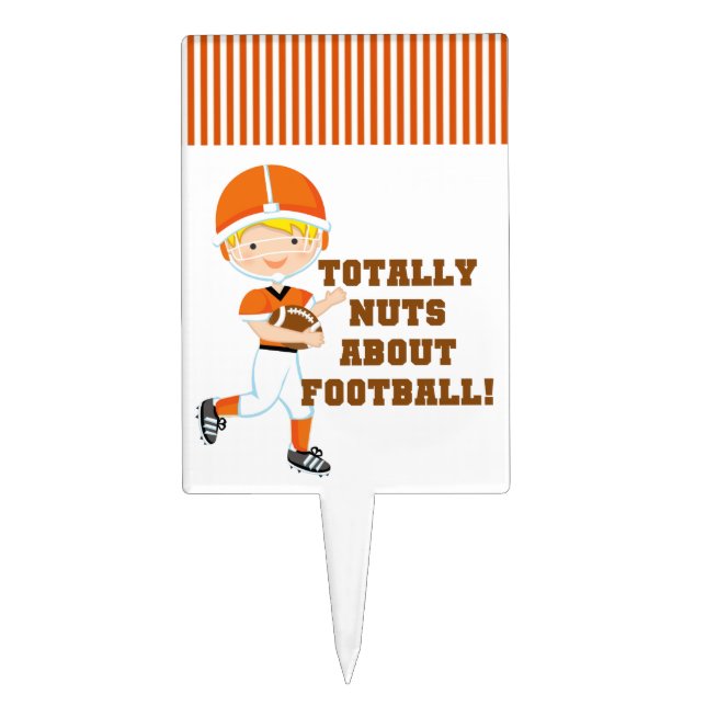 Totally Nuts About Football Cake Topper (Front)