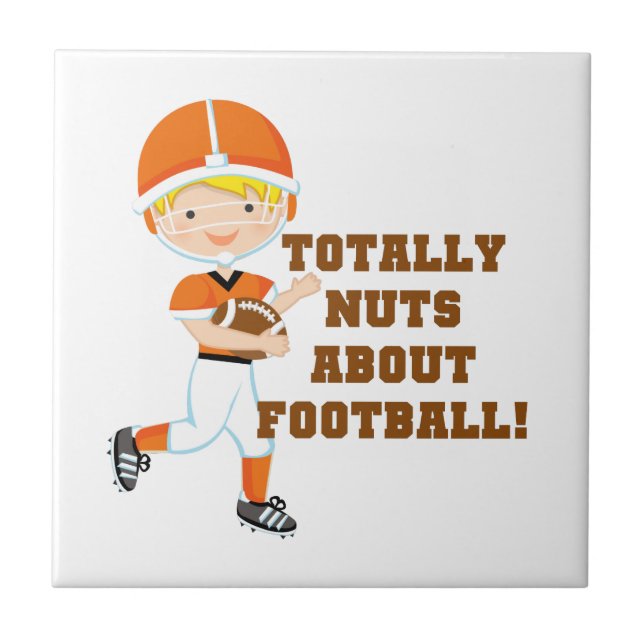 Totally Nuts About Football Ceramic Tile (Front)