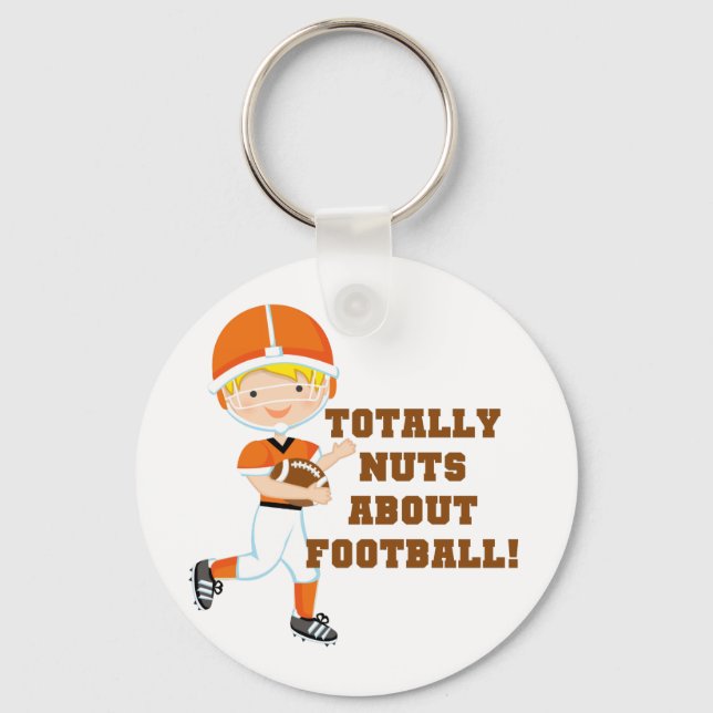 Totally Nuts About Football Keychain (Front)