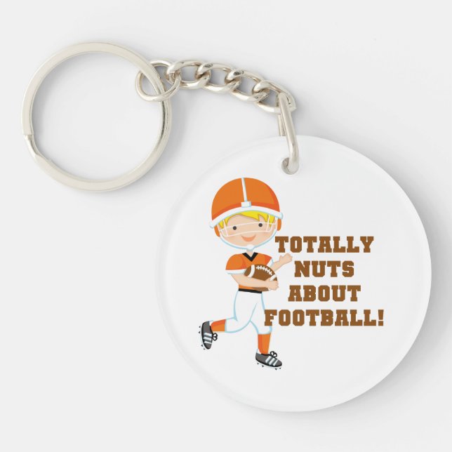 Totally Nuts About Football Keychain (Front)