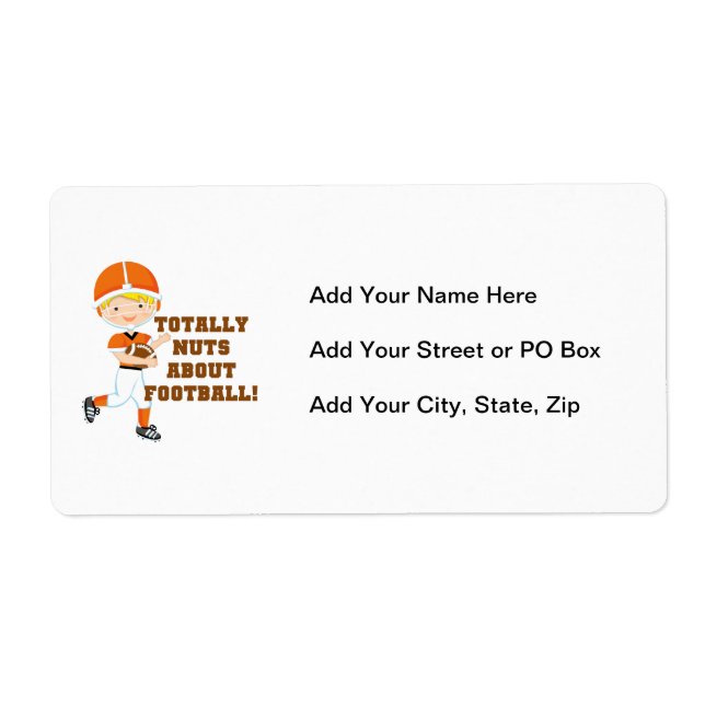 Totally Nuts About Football Label (Front)