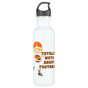 Totally Nuts About Football Stainless Steel Water Bottle