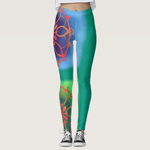Totally Ocean Zen Emerald Green Mandala Leggings