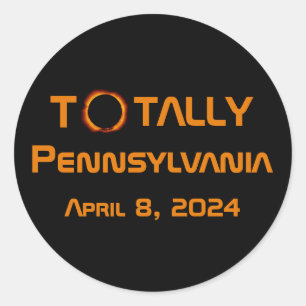 Totally Pennsylvania 2024 Solar Eclipse  Classic Round Sticker