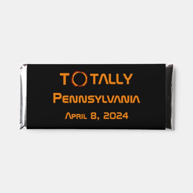 Totally Pennsylvania 2024 Solar Eclipse  Hershey Bar Favors (Front)