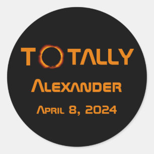 Totally Personal 2024 Solar Eclipse Classic Round Sticker