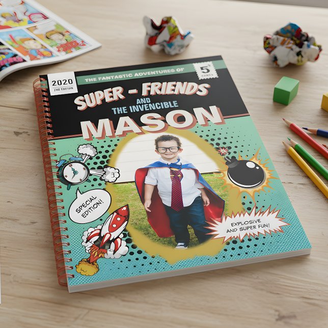 Totally Personalised Retro Comic Superhero Drawing Notebook (Creator Uploaded)