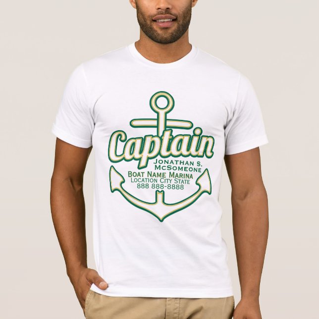 Totally Personalized Captain Anchor Nautical Tee (Front)