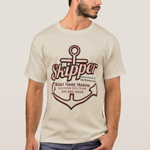 Totally Personalized Skipper Anchor Nautical Tee