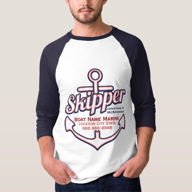Totally Personalized Skipper Anchor Nautical Tee (Front)