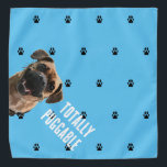 Totally Puggable Pet Bandana<br><div class="desc">Your pug couldn't look any cuter than in this hand drawn pet bandana!</div>