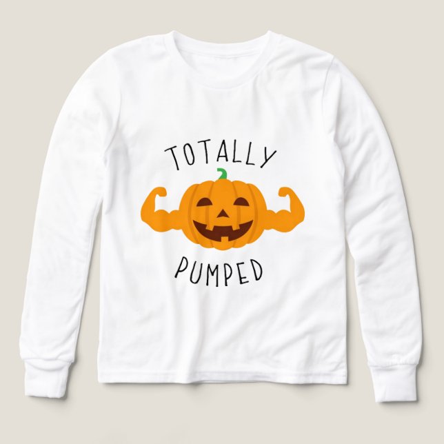 Totally Pumped Pumpkin Tri-Blend Shirts (Design Front)