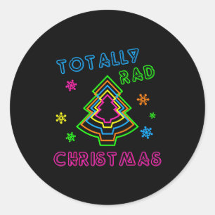 Totally Rad Christmas - 80s Retro Christmas Classic Round Sticker