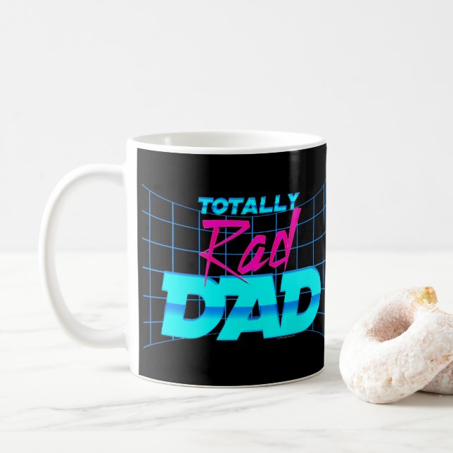 Totally Rad Dad Funny Father's Day 80s Gift Coffee Mug (With Donut)