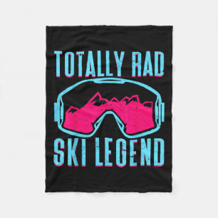 Totally Rad, Retro Ski Goggles Vintage 80s 90s Ski Fleece Blanket