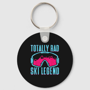 Totally Rad, Retro Ski Goggles Vintage 80s 90s Ski Keychain