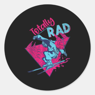Totally Rad, Retro Ski Vintage 80s 90s Skiing Outf Classic Round Sticker