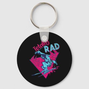 Totally Rad, Retro Ski Vintage 80s 90s Skiing Outf Keychain