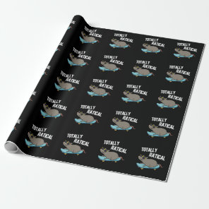 Totally Ratical Funny Rat Pun Dark BG Wrapping Paper