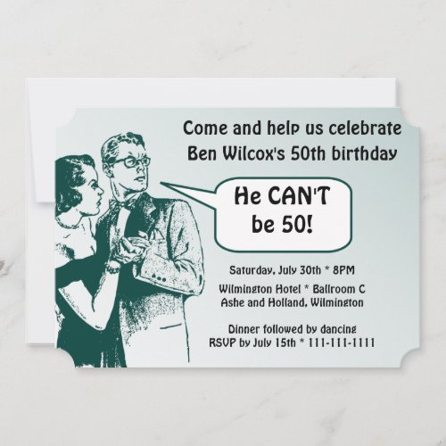 Totally Retro and Fun 50th Birthday Party Invitation