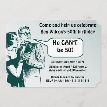 Totally Retro And Fun 50th Birthday Party Invitation by CelebrationSensation at Zazzle