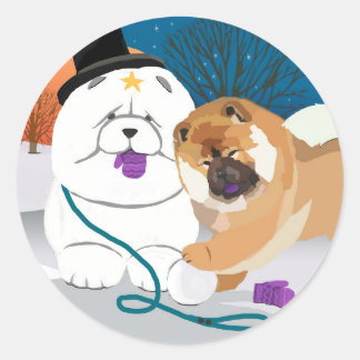 TOTALLY S-MITTEN Chow Holiday Stickers