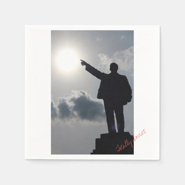 Totally Soviet Pointing Lenin Paper Napkin (Front)