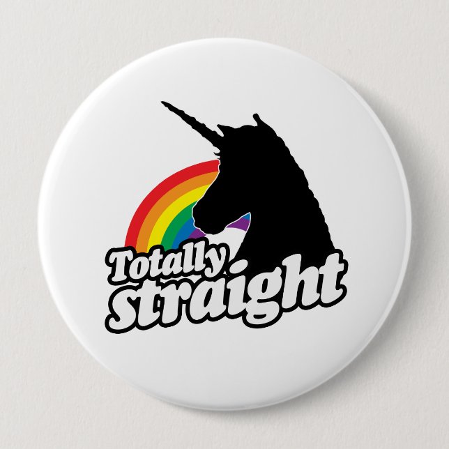 TOTALLY STRAIGHT UNICORN -.png Button (Front)