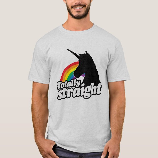 TOTALLY STRAIGHT UNICORN -.png T-Shirt (Front)