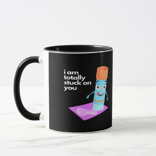 Totally Stuck On You Bold Romantic Style  Mug (Left)