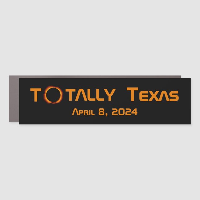 Totally Texas 2024 Solar Eclipse Car Magnet (Front)