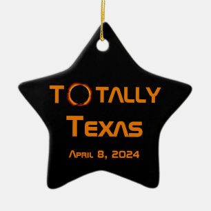Totally Texas 2024 Solar Eclipse Ceramic Ornament