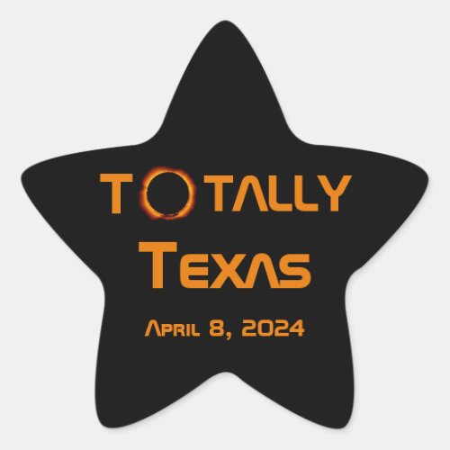 Totally Texas 2024 Solar Eclipse Star Sticker